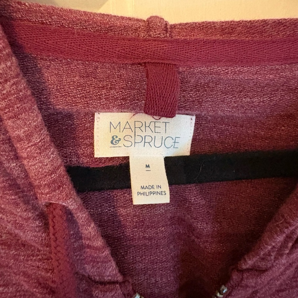 Market & Spruce Red/White Marled Hooded Sweater - Picture 5 of 6